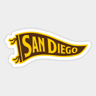 San Diego Pennant - White Sticker